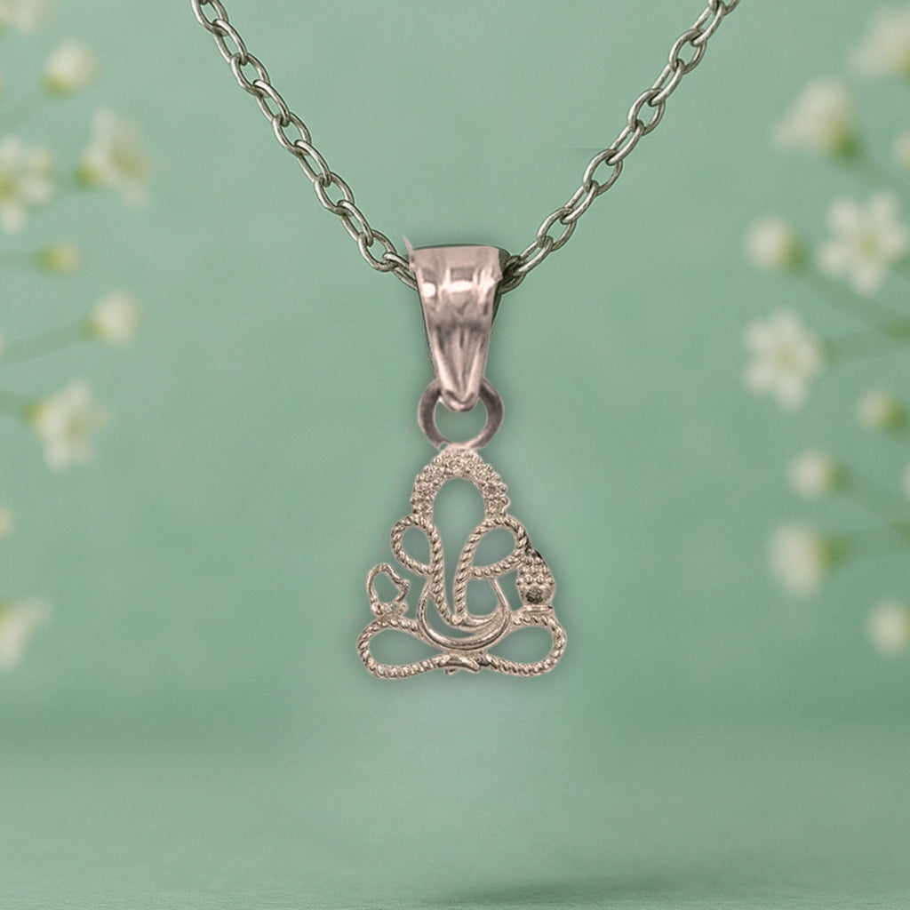 ShreeAura 925 Silver Ganesha Pendant