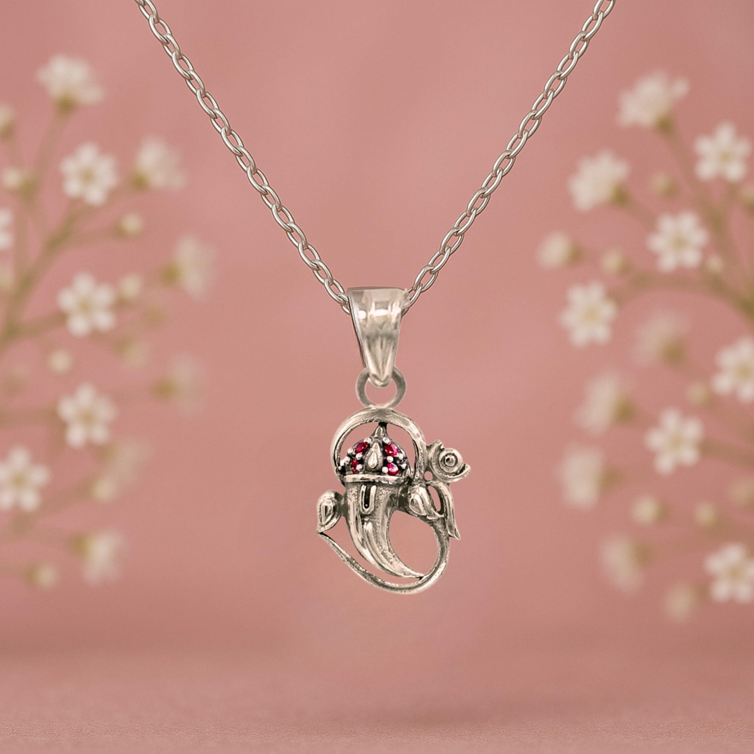 Divine Aura 925 Silver Om Ganesha Pendant