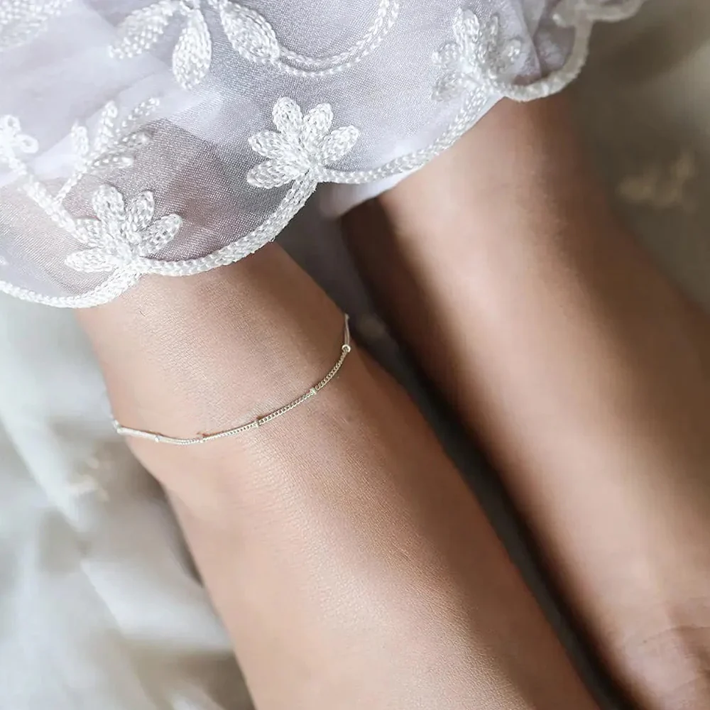 92.5 Silver Minimal Anklet