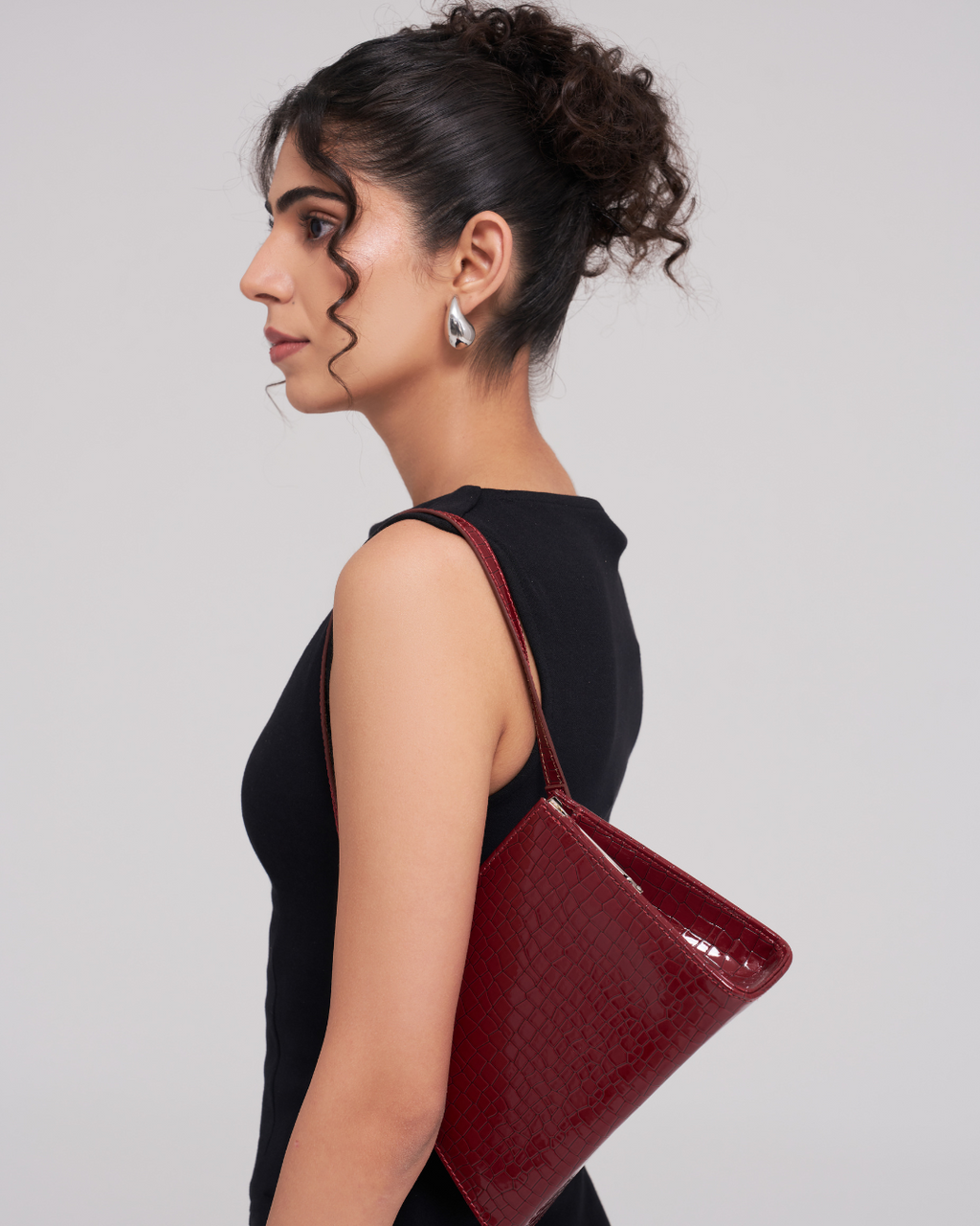 Zamana Bag The Clutch Red Croc