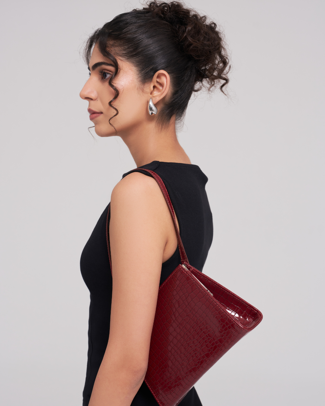 Zamana Bag The Clutch Red Croc