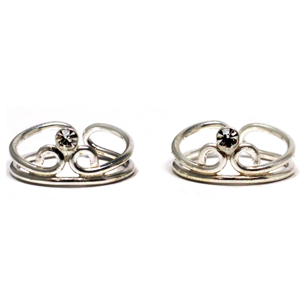 Set Of Three Silver Toe Rings (8)